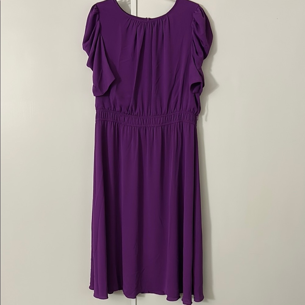 Fun Magenta Dress with puffed sleeves